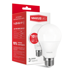 LED лампа Maxus A60 10W тепле світло E27 (1-LED-561-P)