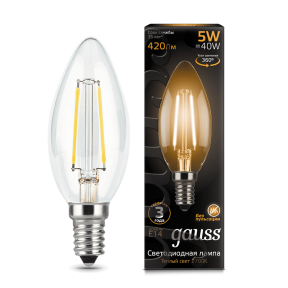 Лампа Gauss LED Filament Candle E14 5W 2700К 420Лм