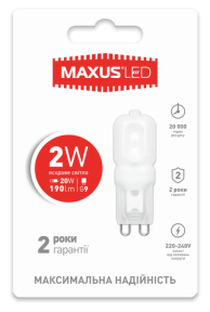 LED лампа Maxus G9 2W яскраве світло 220V (1-LED-202)