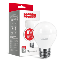LED лампа MAXUS G45 F 8W тепле світло E27 (1-LED-5413) 800Lm