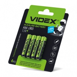 Батарейка лужна Videx LR03/AAA Blister Card