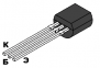 КТ3107K транзистор PNP (200мА 25В) (h21э: 380-800) 0,3W (ТО92)